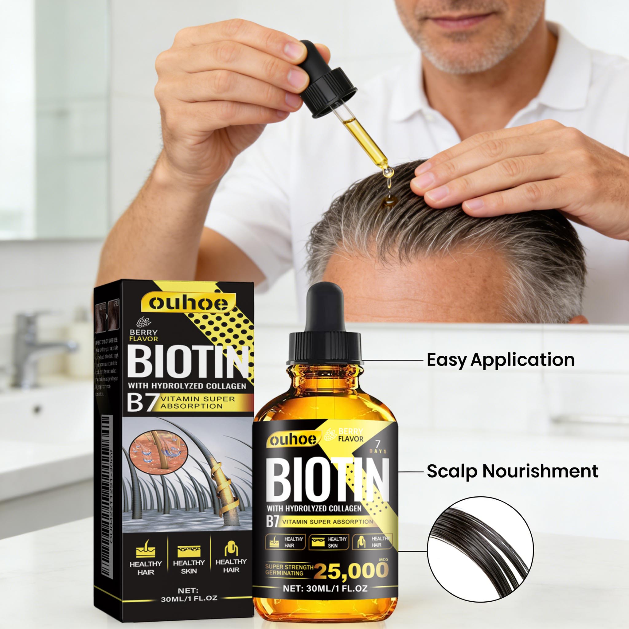 Hair Care Ginseng - Olio per Capelli alla Biotina, Siero