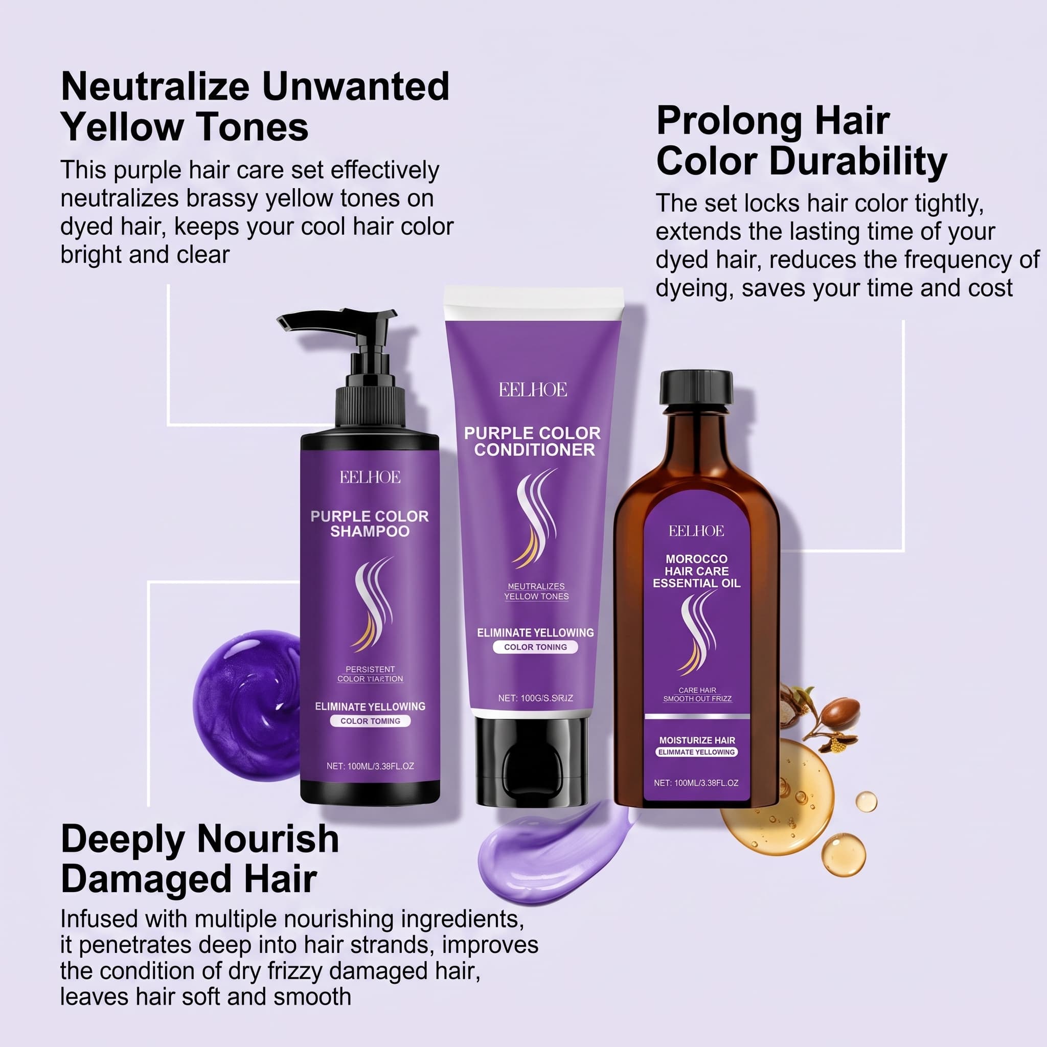 Set Shampoo Viola con Balsamo, - Hair Care Conditioner recensione e prezzo